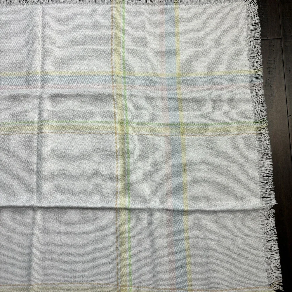 Three Weavers Baby Blanket USA Virgin Acrylic Lovey Pastel Striped 36 x 36